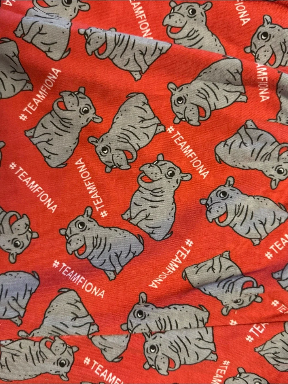 Cincy Shirts Fiona the Hippo #TeamFiona Pajama Pants Red NWT Boys XL